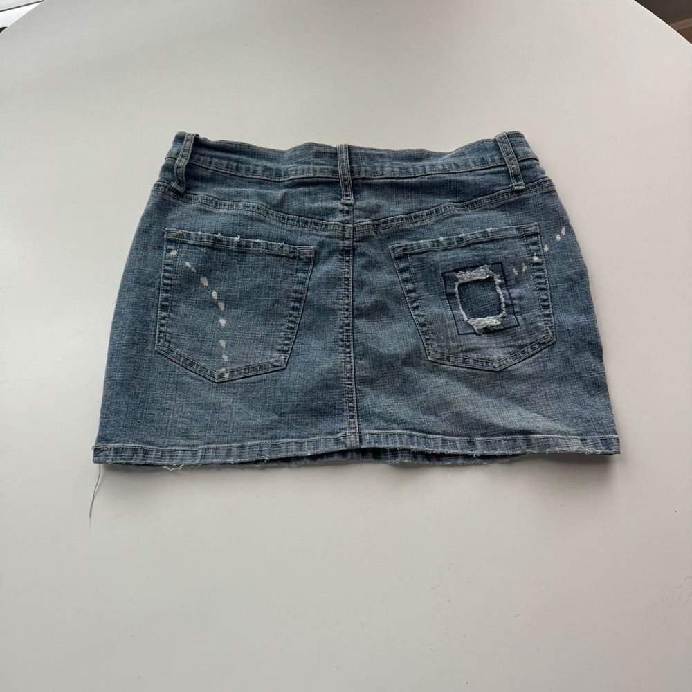 Y2K low rise micro skirt woman's vanilla star denim skirt
